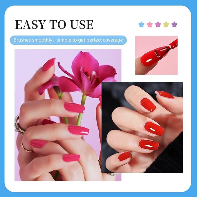 JODSONE Same Color Same Bottle 32 Colors Gel Nail Polish with U V Light Soak Off Glitter Base Top Matte Coat Manicure Salon Home DIY-BrightBean Baby