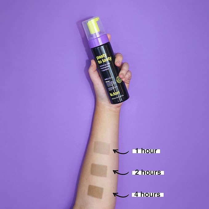 b.tan Dark Self Tanner Mousse | Pasty to Tasty -Best, 1 Hour Express, Hydrating Sunless Tanning Foam, Bronzed Glowy Skin, Face & Body, No Fake Tan Smell, 6.7 Fl Oz-BrightBean Baby