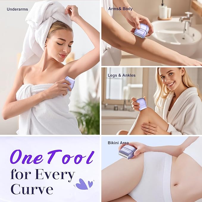 Electric Razors for Women, Womens Electric Leg Shaver Cordless Shaver for Women Painless Facial Hair Removal for Arms, Underarms, Bikini Trimmer, Portable & Safe, Wet & Dry Use Razor-BrightBean Baby