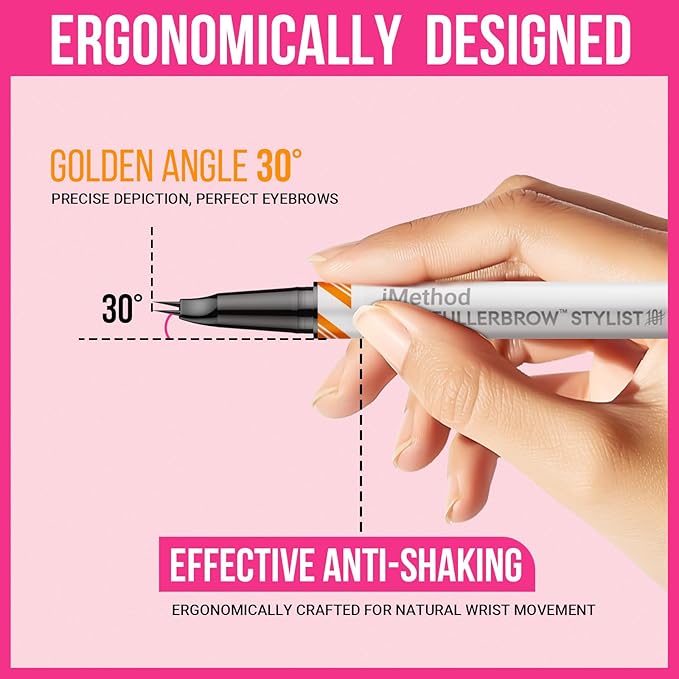 iMethod Curved Eyebrow Pen and Brow Gel Clear - Eyebrow Pencils for Women with Natural Hair Like Strokes, Eyebrow Makeup for All-Day Defined, Waterproof, Smudge-proof, Brown-BrightBean Baby
