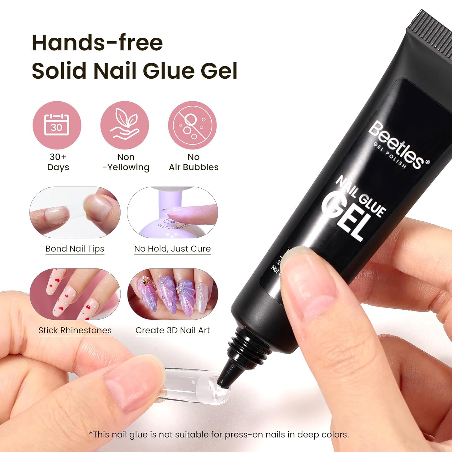 Beetles Gel Nail Kit Medium Coffin with Nail Dehydrator and Primer, 576Pcs Half Matte Etch-X Gel Nail Tips Solid Nail Glue Mini Nail Lamp Acrylic Nail Tips Easy DIY Nail Extension Set Gift for Women-BrightBean Baby
