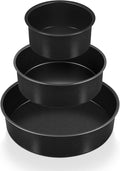 P&P CHEF 4/6/ 8 Inch Cake Pan Set of 3, Non-Stick Round Cake Pans Tins for Tier Smash Cakes, Baking Pans Set & Essential Bakeware, Stainless Steel Core & Leak-Proof