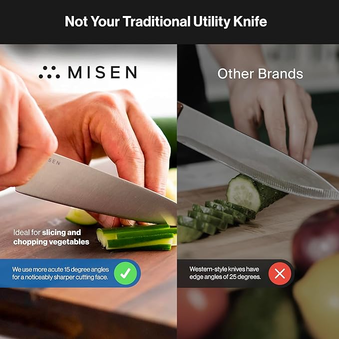 Misen 6.8" Chef Knife – High Carbon Japanese AUS-10 Stainless Steel – Hybrid German & Japanese Blade – Precision Kitchen Knife for Professionals & Home Cooks – Ultimate Cutting Performance - Red