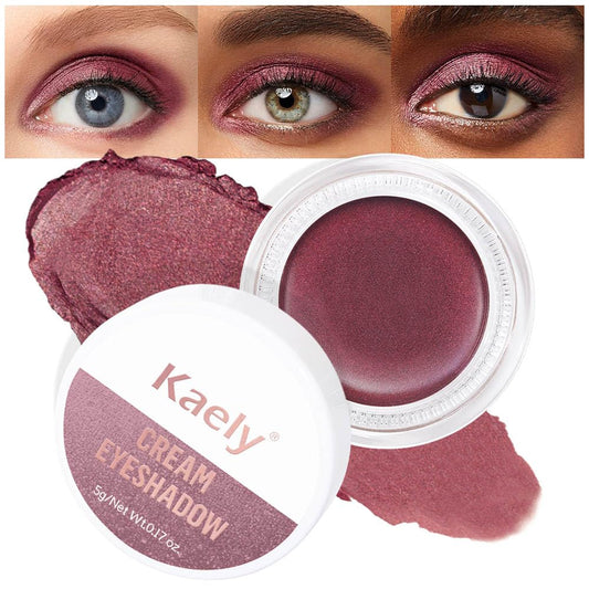 Kaely Single Cream Eyeshadow Pot, Orchid Shimmer Eye Shadow for Older Women High Pigmented Waterproof, Natural Eyeshadow Palette Makeup Brightener, sombras en crema para ojos, Blendable, 26-BrightBean Baby