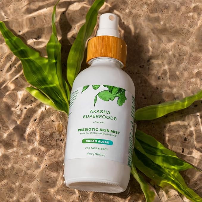 Akasha Prebiotic Skin Mist 3.4oz I Organic Facial Mist, Sea Kelp Extract, Face Spray for Naturally Restoring the Skins Microbiome, Dewy, Help Acne, Psoriasis & Sunburn*, Anti Aging Skin Care Products-BrightBean Baby