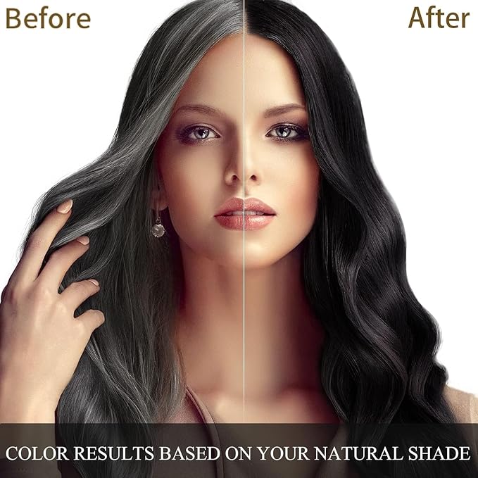 Black Hair Dye Shampoo 3 in 1 for Women/Men for Gray Coverage Instant Hair Color Shampoo Semi Permanent Champu Para Cana-BrightBean Baby