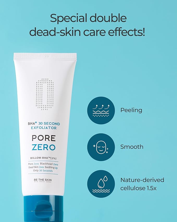 BHA+ Pore Zero 30 Second Exfoliator - Pore Erasing Face Peeling Gel with Salicylic Acid, Aloe Vera - Removes Dead Skin & Sebum - Glass Clear Skin, Korean Skincare, 3.38oz.-BrightBean Baby