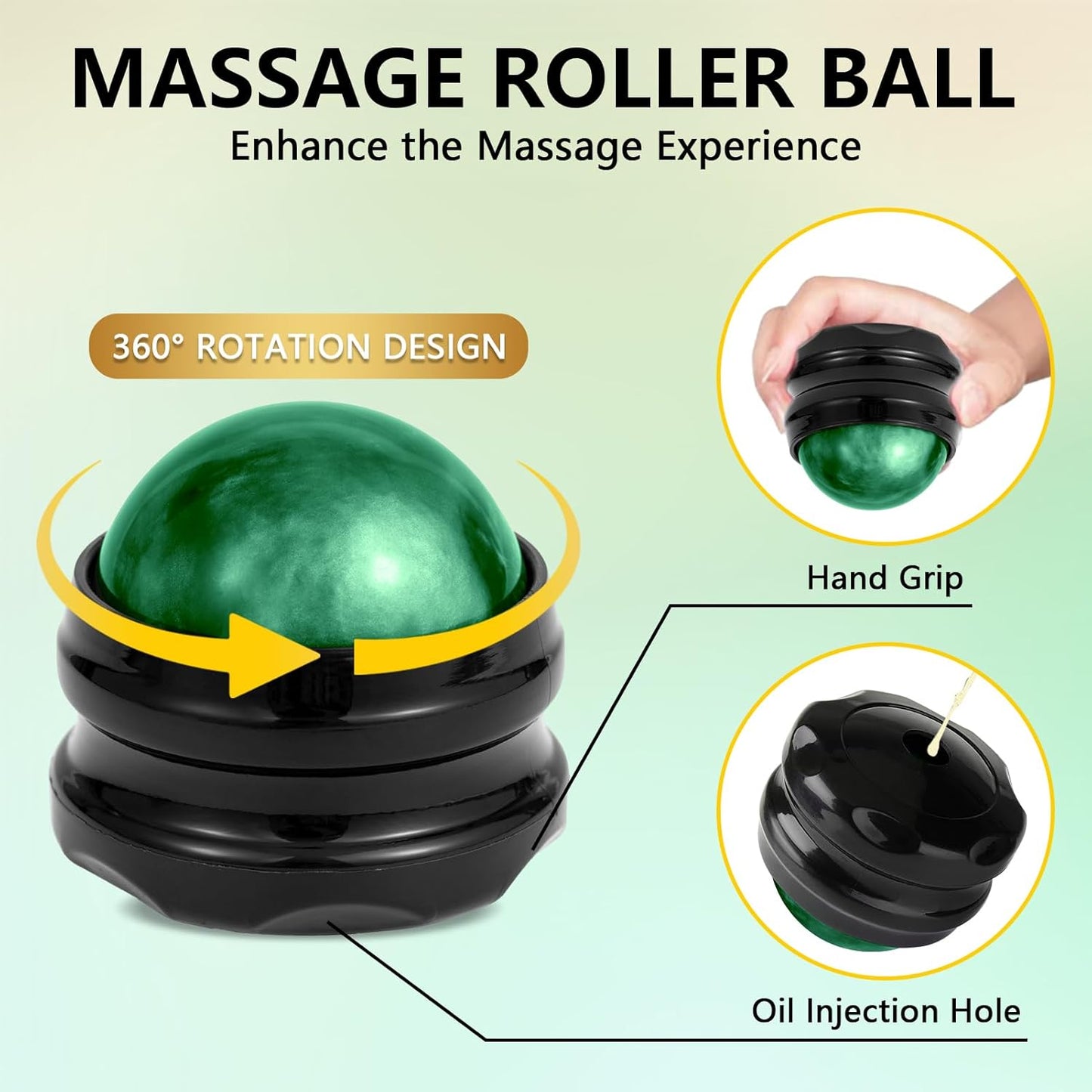 Sore Muscle Massage Oil for Massage Therapy, with Massage Roller Ball & Thumb Saver Massager, Body Massage Oil for Muscle Relaxing, Soothes Joints & Muscles with Arnica, Lavender Oil(8 Fl Oz)-BrightBean Baby