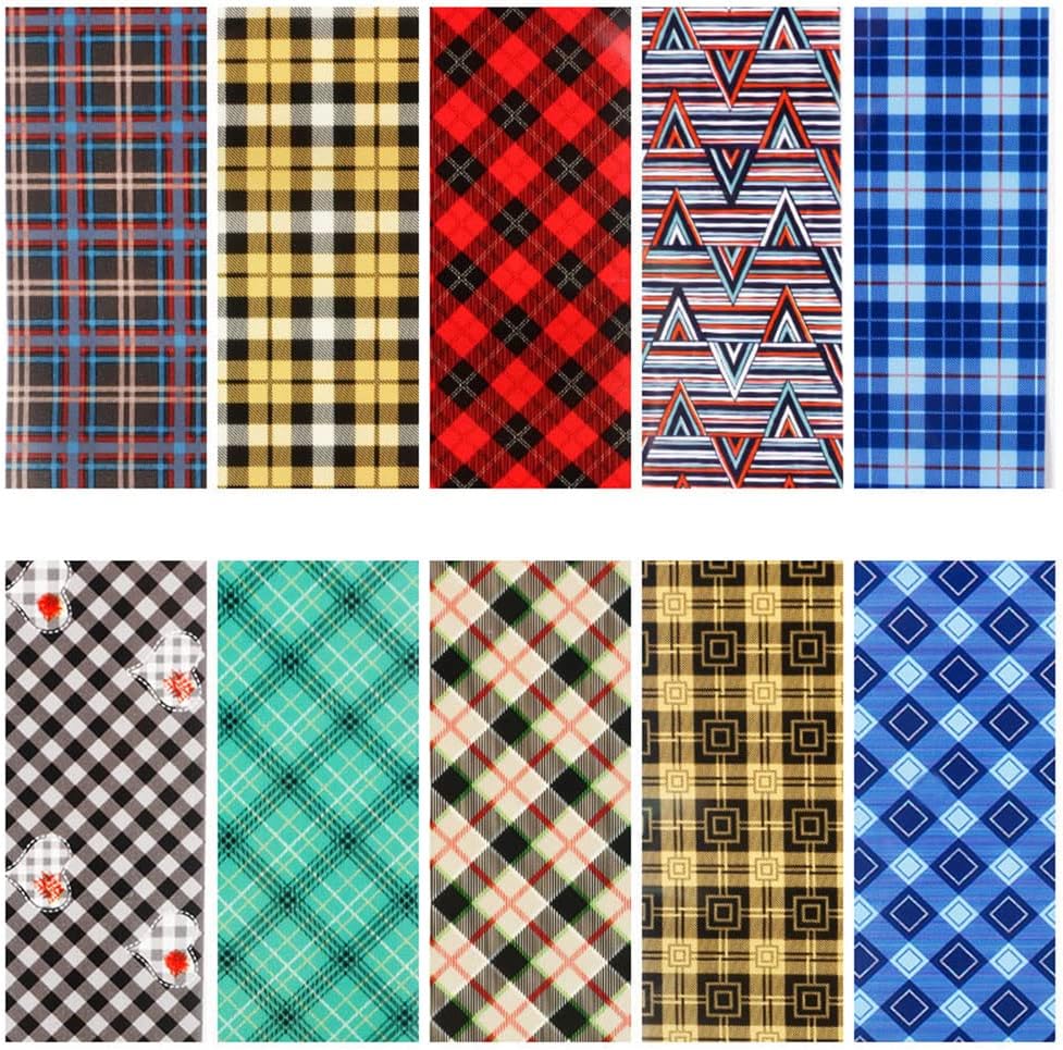 10 Colors Buffalo Plaid Nail Art Foils Christmas Nail Transfer Stickers Supplies Buffalo Plaid Design Nail Decal Tips Wraps Adhesive Glitters Acrylic DIY Nail Decoration-BrightBean Baby