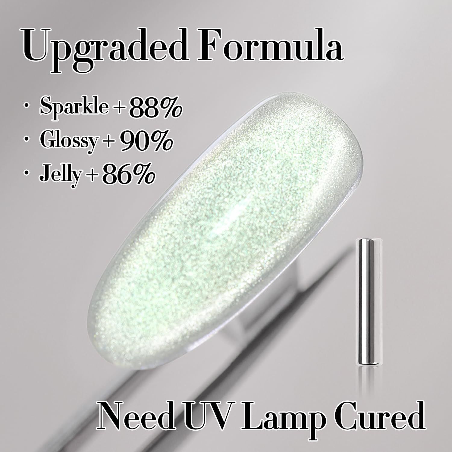 Double Rhythm 15ML Cat Eye Gel Polish with Magnet Holographic Glitter Shimmer Translucent Sheer Color Salon Ice Glass Magnetic Gel at Home (Green-MC1141)-BrightBean Baby