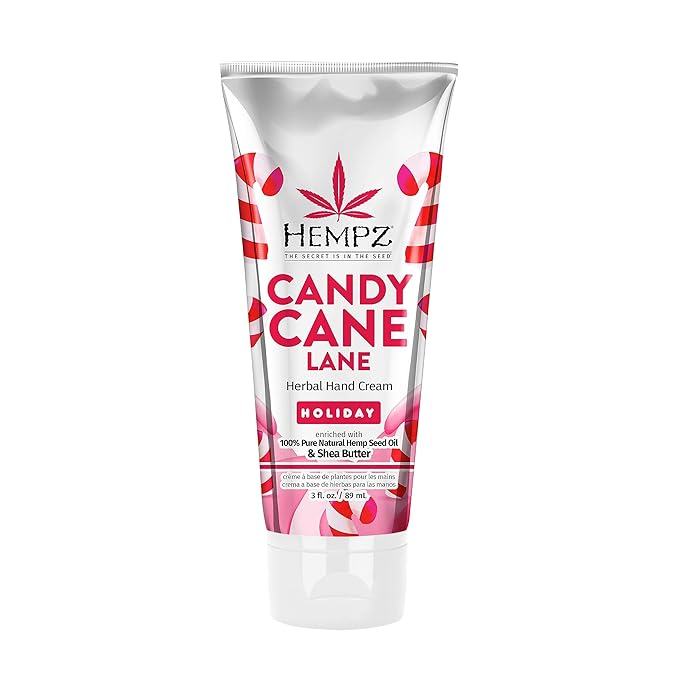 Hempz Limited Edition Candy Cane Lane Hand Cream Lotion (3 Oz) – Mini Holiday Scented Travel Cream Skin Care for Women & Men, Made with Shea Butter for Combatting Dry Hands while Travelling-BrightBean Baby