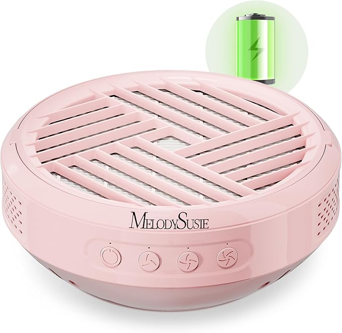 MelodySusie Cordless Nail Dust Collector,Compact Vacuum Fan Rechargeable Dust Collector with Reusable Filter,SProR Powerful Dust Suction Machine for Acrylic Gel Polish Manicure Pedicure at Salon&Home-BrightBean Baby