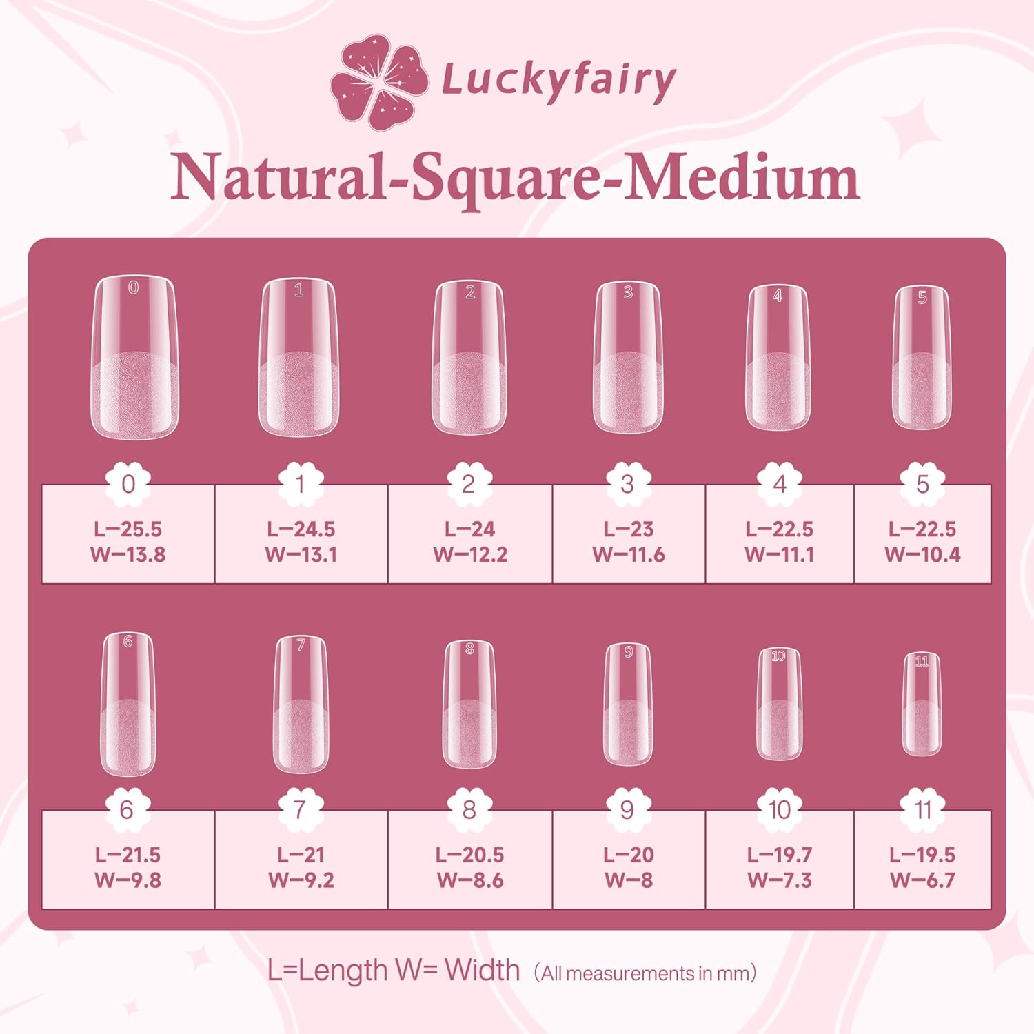 Nail Tips Square: 504pcs Pre-etched Square Press on Nails Clear Full Cover Fake Nails for French Nail Extension Salon Home DIY 12 Sizes Gel Tips-BrightBean Baby