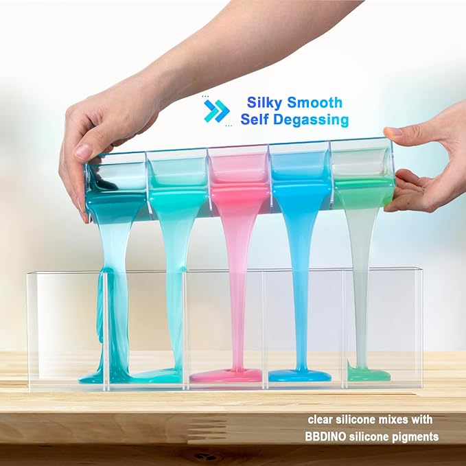BBDINO Silicone Mold Making Kit, Liquid Silicone for Molds Making 30A Clear, High Strength Silicon Rubber 38.8 Oz, 1:1 by Volume Ideal for Mold Casting of Resin/Jewelry/Candle/Concrete/Plaster