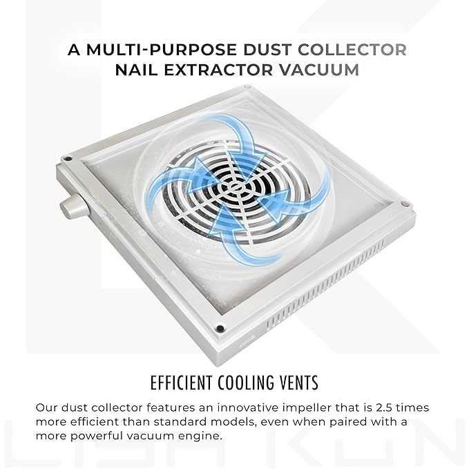 Nail Dust Collector with Reusable Filter, Professional Vacuum Fan Dust Extractor, Powerful & Quiet Nail Tech Dust Suction Machine for Acrylic Gel Nail Polishing, High-End Nail Salon-BrightBean Baby