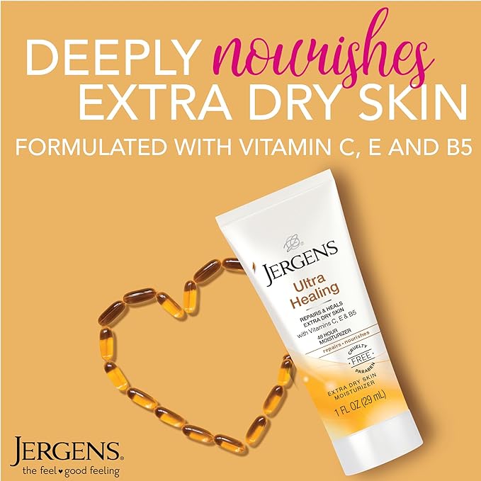 Jergens Ultra Healing Dry Skin Moisturizer, Travel Size Body and Hand Lotion, 1 Oz (Pack of 24)-BrightBean Baby