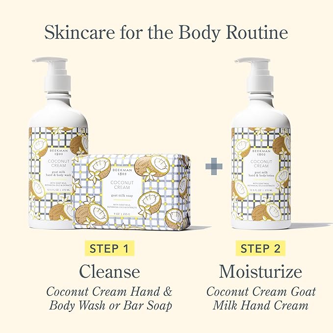 Beekman 1802 Coconut Cream Goat Milk Body Lotion - Scented - 12.5 oz - Hydrating & Moisturizing with Shea Butter - for Sensitive Skin - Cruelty Free - Packaging May Vary - Pump Included, Ready for Use-BrightBean Baby