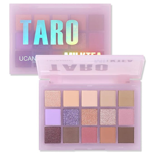 UCANBE Neutral Eyeshadow Palette, 15 Colors Nude Matte Shimmer Reflective Glitter Eye Makeup Pallet, Blendable Natural Warm and Cool Pigments Sombras De Ojos Gift Kit-BrightBean Baby