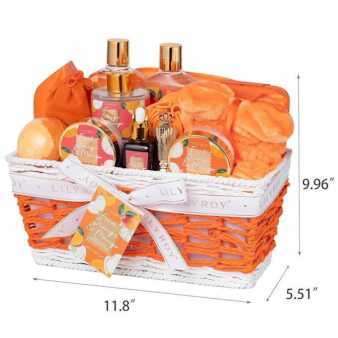 Mothers Day Gifts for Mom - 23-Piece Tropical Bath & Body Basket Set for Women, Spa Gift Basket with Shower Gel, Bath Bomb | Christmas Valentine's Birthday Gift All Occasion Holiday Gift Idea for Her-BrightBean Baby