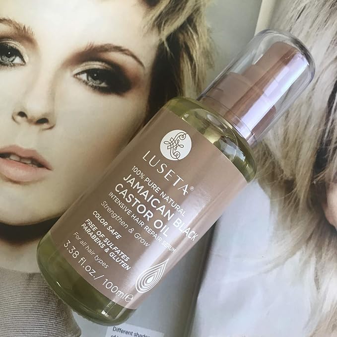 Luseta 100% Pure Natural Jamaican Black Castor Oil Hair Oil, Moisturizing & Healing, For Hair Growth 3.38oz-BrightBean Baby