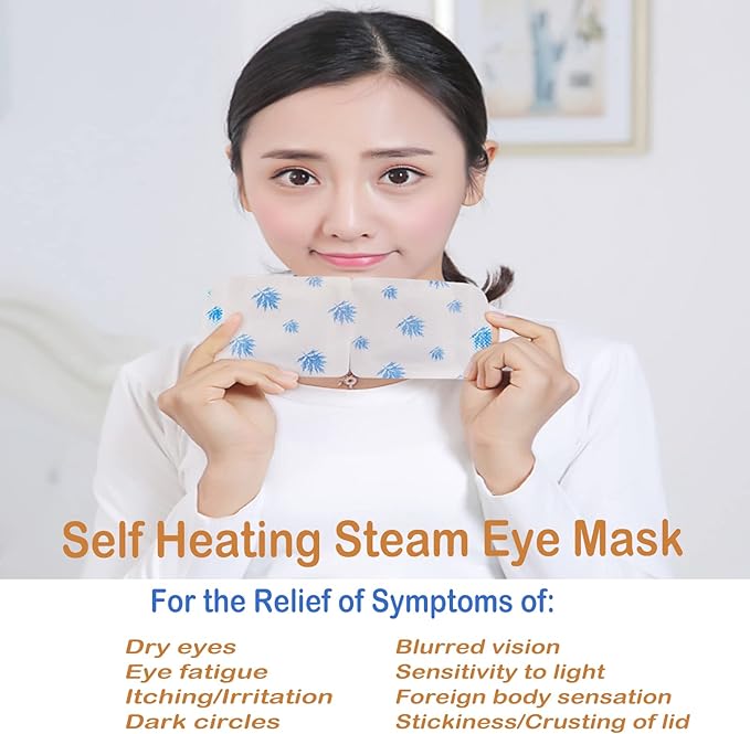 Qiai Self-Heating Steam Eye Mask 10 Packs for Better Sleep&Eye SPA|Reduce Dark Circles & Puffiness|Relief Eye Fatigue Dry&Itchy Eyes|Reduce Wrinkles|Heated Eye Mask Portable for Personal Care-BrightBean Baby