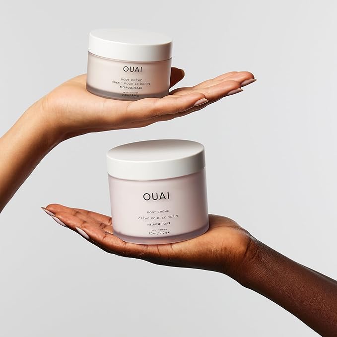 OUAI Body Cream Travel Size, Melrose Place - Hydrating Whipped Body Cream with Cupuaçu Butter, Coconut Oil & Squalane - Softens Skin and Delivers Healthy-Looking Glow - Sulfate Free Skin Care (3.4 Oz)-BrightBean Baby