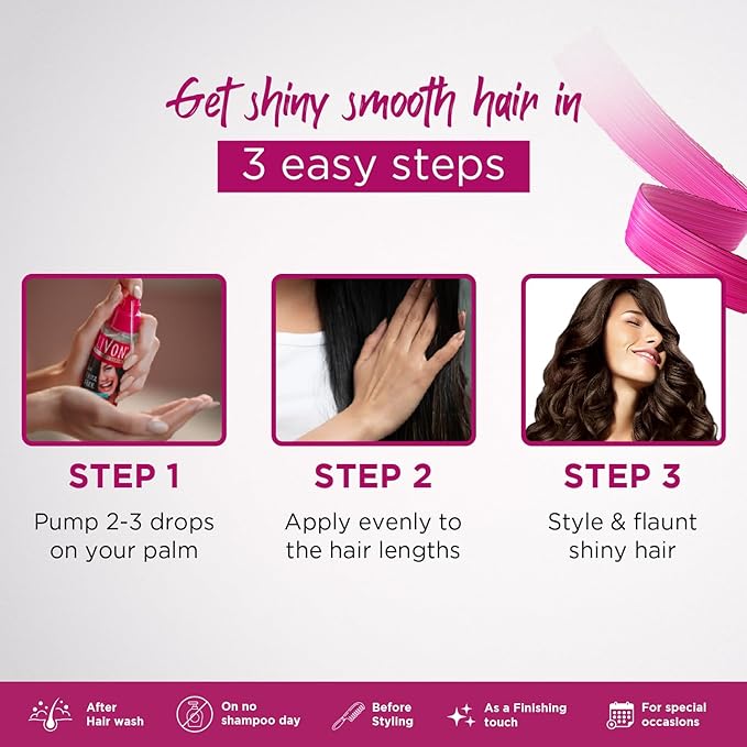 Livon Hair Serum for Men & Women | Frizz-free, stronger and shinier hair | Sulphate & Paraben free| For All Hair Types | Lightweight & Non Greasy | Enriched with Argan Oil & Vitamin E | 3.3 Fl.Oz-BrightBean Baby