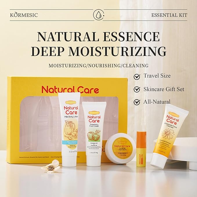 facial skin care set - facial gift sets for women - mini skincare products - body lotion, foot cream, cleanser, lip balm, hand salve-BrightBean Baby