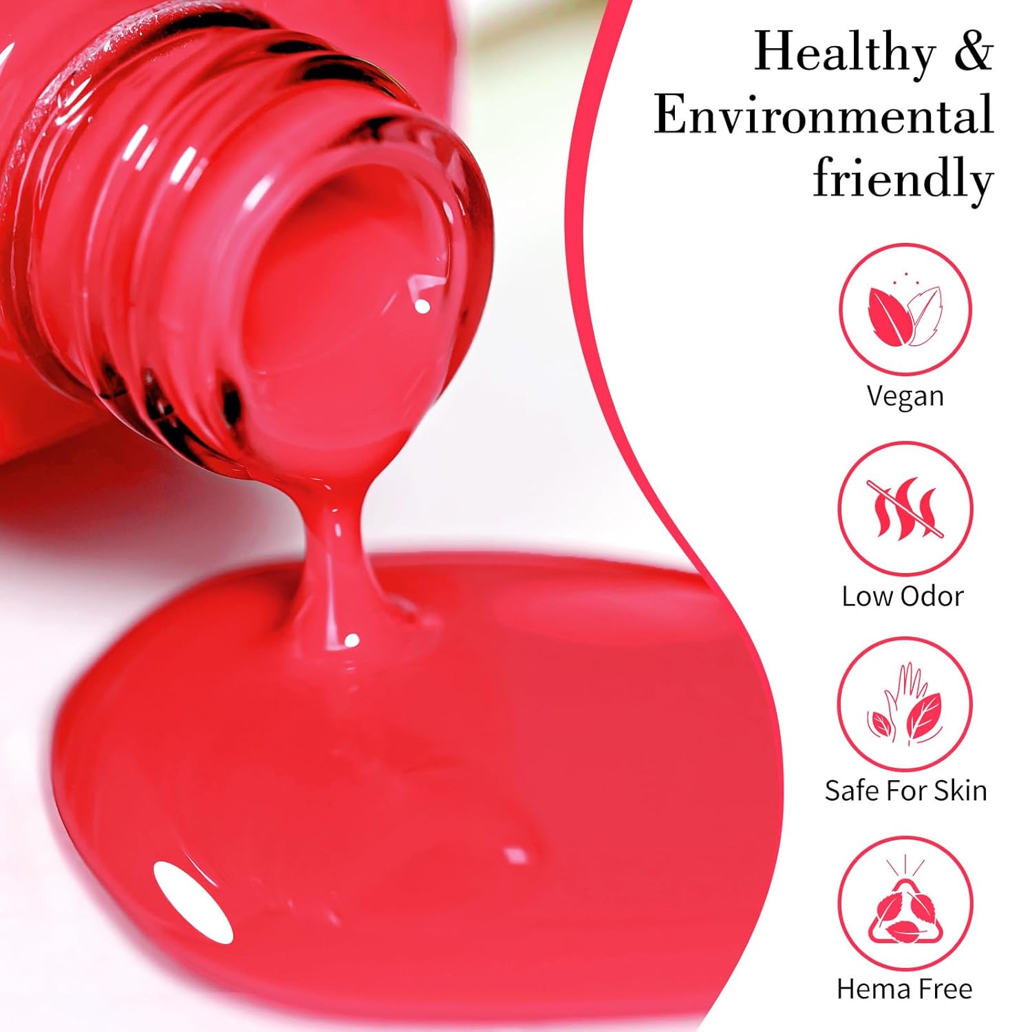 CANNI Pink Gel Polish - Hot Pink Color, 1Pcs U V Gel, Gloss Soak Off For Salon & DIY French Nail Manicure-BrightBean Baby