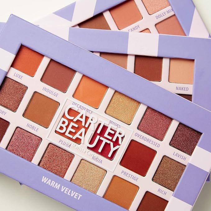 Carter Beauty by Marissa Carter 18 Shade Eyeshadow Palette | Long Lasting Eye Shadow Makeup | Shimmer & Matte Vibrant Colors (Warm Velvet)-BrightBean Baby