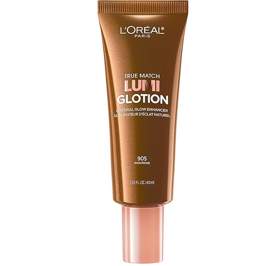 L'Oreal Paris Makeup True Match Lumi Glotion, Natural Glow Enhancer, Illuminator Highlighter, Bronzing Drops For a Sun-Kissed Glow, 905 Rich-BrightBean Baby