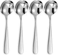 KEAWELL Premium 7" Louise Soup Spoons, 18/10 Stainless Steel, Dishwasher Safe (4)