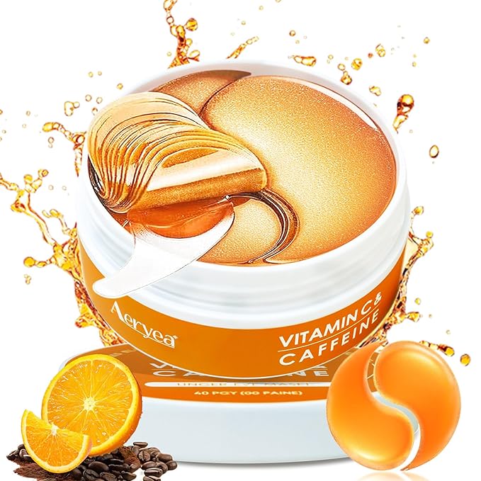 Under Eye Patches with Vitamin C & Caffeine 30 Pairs for Dark Circles, Fine Lines and Puffiness, with Niacinamide Hydra-Gel Collagen, Skin Care for Men & Women-BrightBean Baby