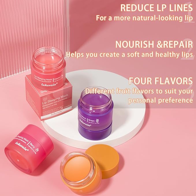 Lip Mask Overnight, Lip Sleeping Mask, lip Mask With Vitamin C, Antioxidants, Improves Dryness, Hydrating &Prevention Dry and Crack Lip Scrubs Exfoliator (peach&grapefruit)-BrightBean Baby