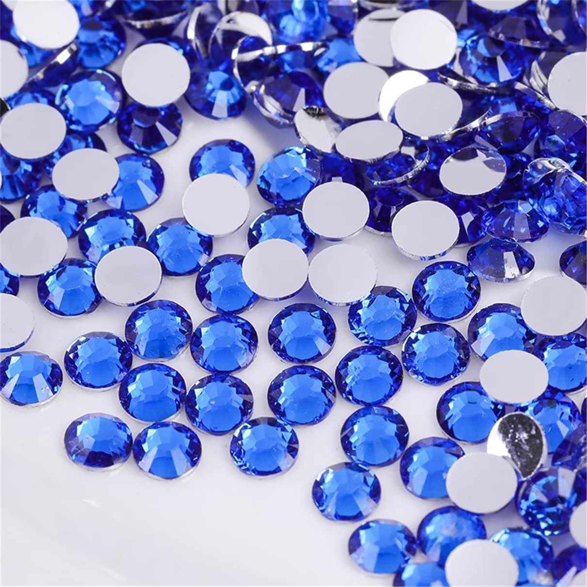 1000 Pieces SS20 5mm Flatback Rhinestones Clear Glass Round Gems Crystals for Nail Art DIY Crafts Clothes Shoes Bags （Sapphire）-BrightBean Baby