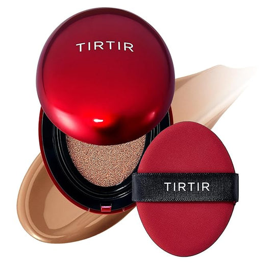 TIRTIR Mask Fit Red Cushion Foundation | Full coverage, Weightless, Skin fit, Satin Glow Finish, Korean Makeup BB Foundation, beauty, Tattoo cover up, Buildable (#40N Cinnamon, 0.63 Fl Oz)-BrightBean Baby