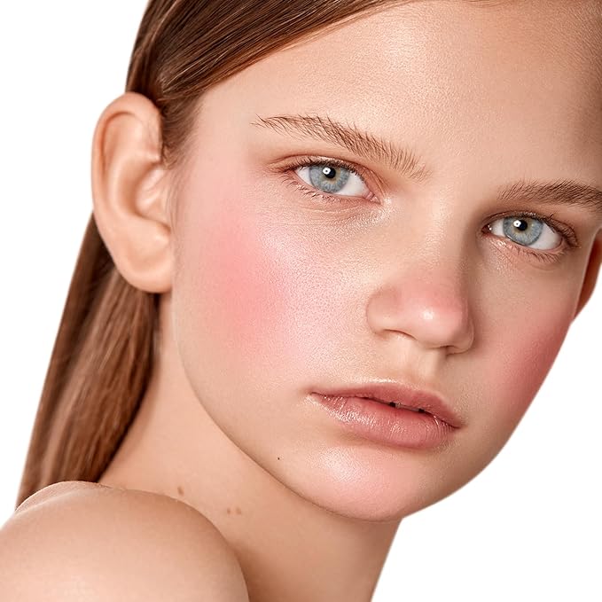 Boobeen Soft Blend Powder Blush for Cheeks, Buildable Color Matte Smooth Blush Palette Compact Blush Powder Makeup, Long-lasting Flush Color, with Mirror and Brush-BrightBean Baby