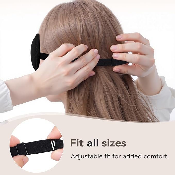 Slim 3D Sleep Mask for Side Sleepers, Blackout Sleeping Maskfor Men Women, Zero Eye Pressure, Ultra Soft Eye Masks for Sleeping, Perfect for Travel, Nap, Meditation, Airplane (Black)-BrightBean Baby