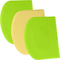 SURDOCA Dough Scraper Bench Scraper - 3P 5.9x4.3" Plastic Flexible Bowl Scraper, Sharp Edge & Angles Cake Scraper. Non-Slip Bakeware Decorating Tools Sculpting & Modeling Tools - Green+Yellow+Green
