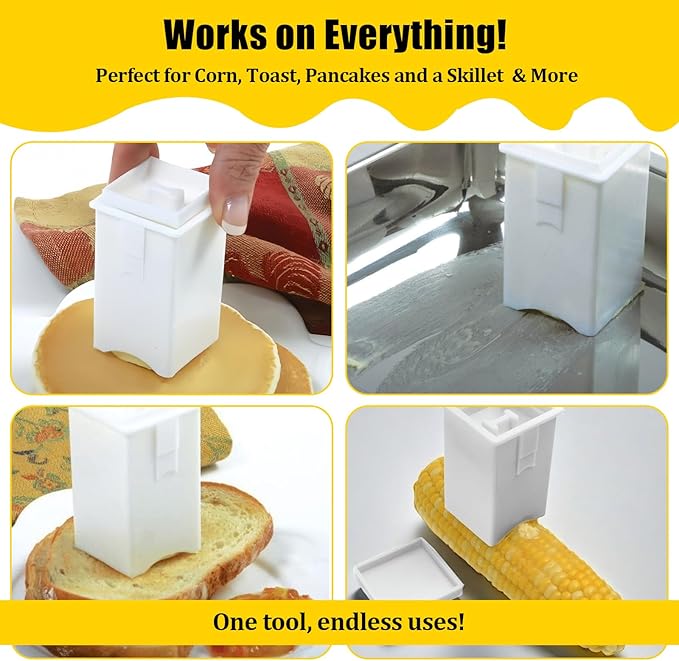 2 Pack Plastic Butter Spreader Corn Cob with Cover Butter Spreader for Corn, Bread & Cooking for Even Spread on Toast, Pancakes, Waffles & Grilling