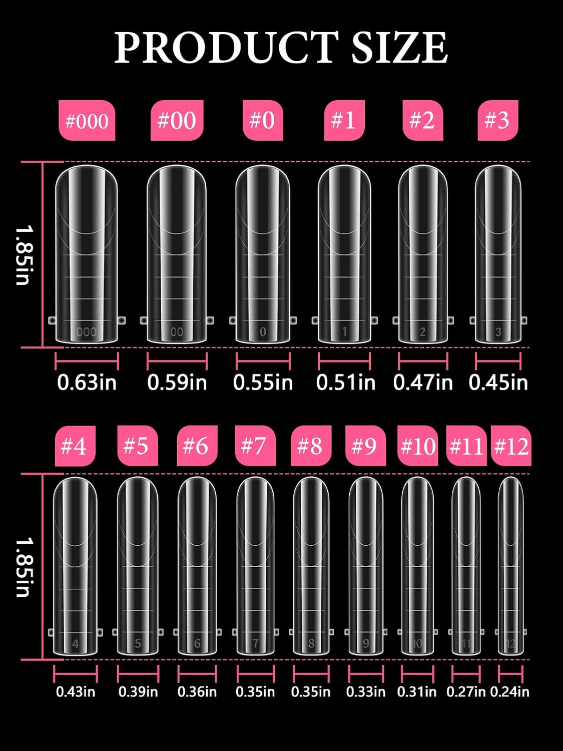 Poly Gel Toe Nail Form Set, EBANKU Reusable Toenails Dual Forms for Nail Extensions, Poly Gel Toe Nail Tips Pre-designed French Line Salon Home DIY Nail Art Supplies - 15 Sizes 150PCS-BrightBean Baby