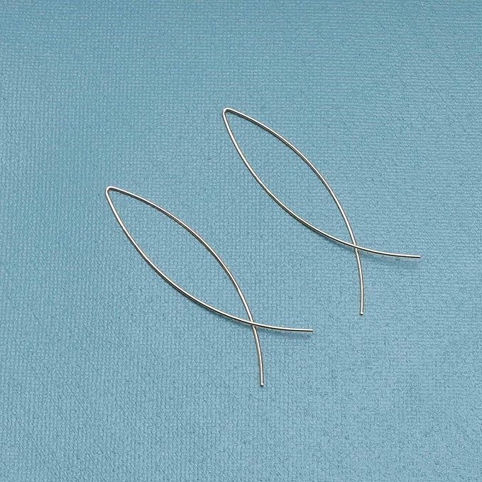 Boho Thin Arch Hoop Earrings Gold Threader Wire Earrings Open Hoop Earrings Minimal Everyday Earrings Jewelry for Women and Girls-BrightBean Baby