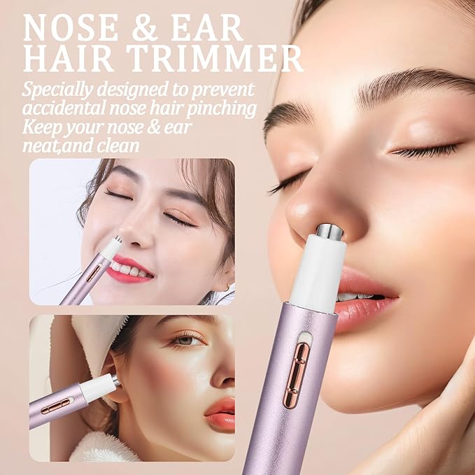 2025 Rechargeable Nose and Ear Hair Trimmer for Women Men – Painless Facial and Eyebrow Hair Remover, Dual-Edge Blades, IPX7 Waterproof, Compact and Portable Electric Clipper-BrightBean Baby