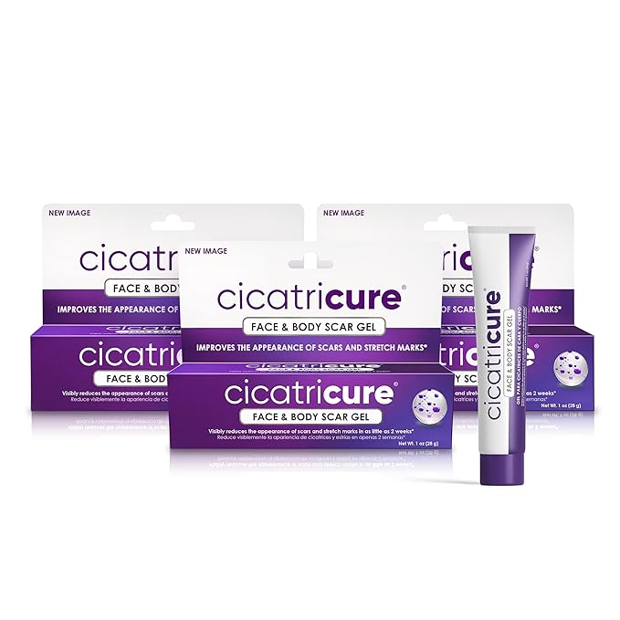 Cicatricure Advanced Scar Gel for Face & Body - Proven Results in 2 Weeks, Scar Treatment for Surgical Scars, Stretch Marks, Scars of Burns and Injuries, Acne Scar Treatment, 1 oz (28 g) - Pack of 3-BrightBean Baby