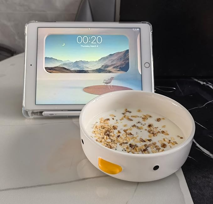 PURROOM Funny Cute Duck 6'' Salad Bowl, Handmade Glaze Chick Safety Ceramics Flat Bottomed Bowl, Home Family, Friend.