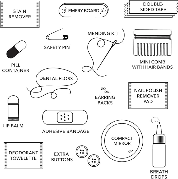 Pinch Provisions Blue Periwinkle Minimergency Kit, includes 17 Travel-Sized Cosmetic Essentials, Convenient for Purses, Emergency Beauty Accessories, Gifts for Holiday’s & Birthday’s-BrightBean Baby