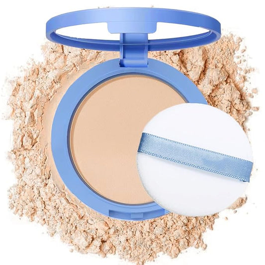 Oil Control Face Pressed Powder,Matte Smooth Flawless Setting Powder Makeup,Waterproof Long Lasting Finishing Powder,Cruelty Free Lightweight Face Cosmetics,0.35Oz(CLASSIC IVORY)-BrightBean Baby