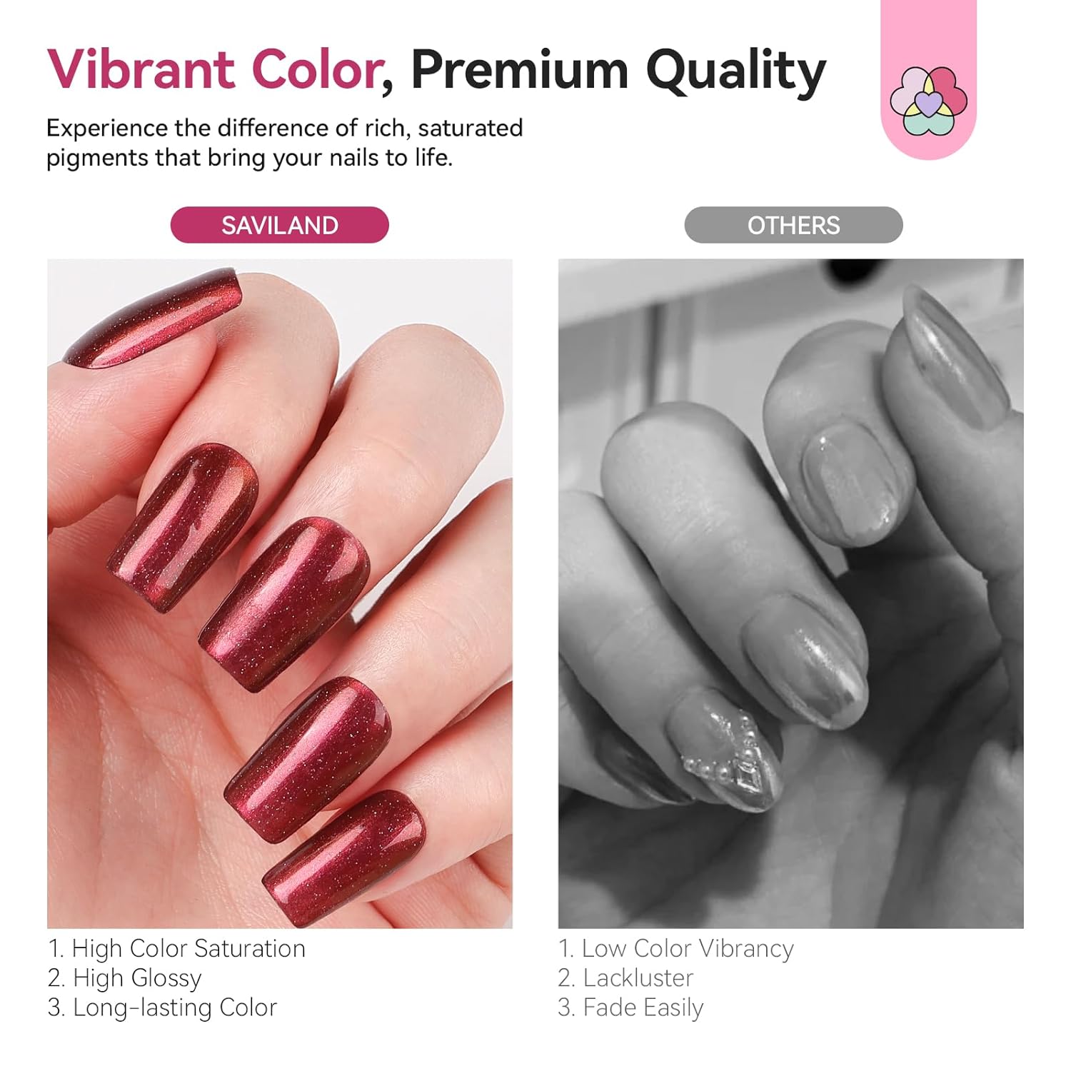 SAVILAND Color Artistry Chameleon Nail Polish - 7 Days Shimmer Dark Purple to Gold Color Shift Fast Dry Fingernail Polish, Metallic Sparkly Shiny Nail Lacquer Nail Art Salon Home-BrightBean Baby