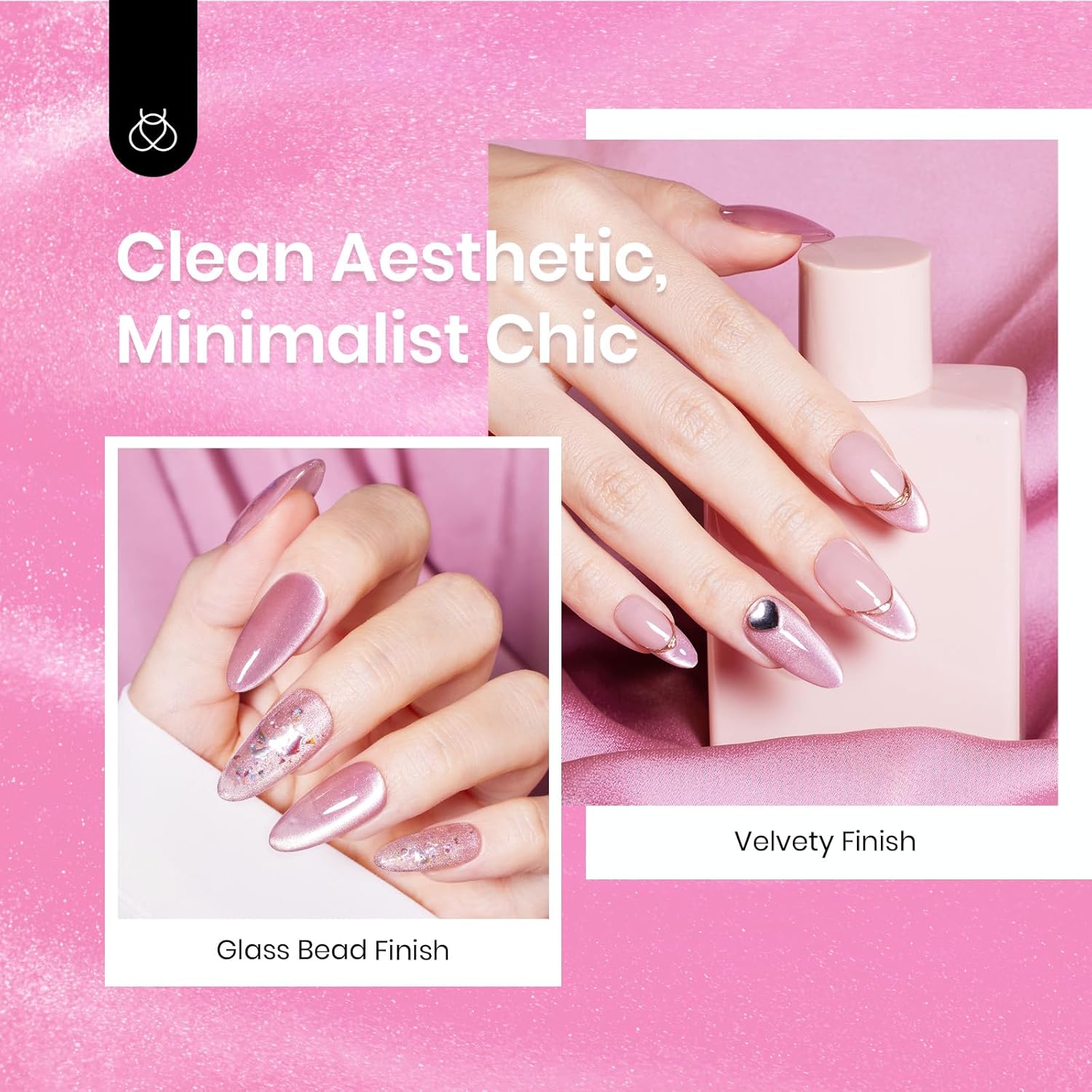 Beetles Cat Eye Gel Nail Polish, 15ML Pink Cat Eye Glitter Gel Nail Polish Holographic Pink Cat Eye Magnetic Reflective Translucent Gel Polish Nail Art DIY at Home-BrightBean Baby