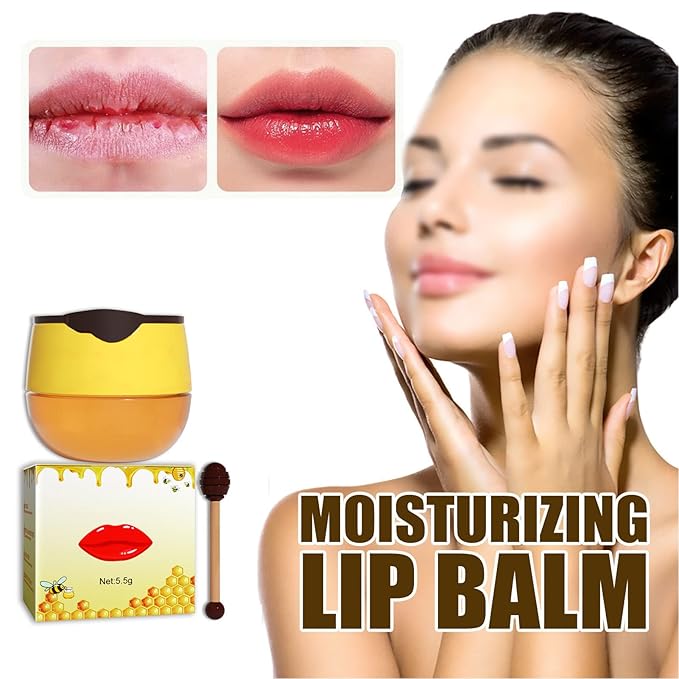 2pcs Honey Lip Balm, Lip Hydrating Prevention Dry and Cracked Lip Scrubs Exfoliator, Day and Night Repair Lip Sleeping Masks Honey Lip Balm-BrightBean Baby